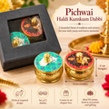 Pichwai Haldi Kumkum Dabbi Set