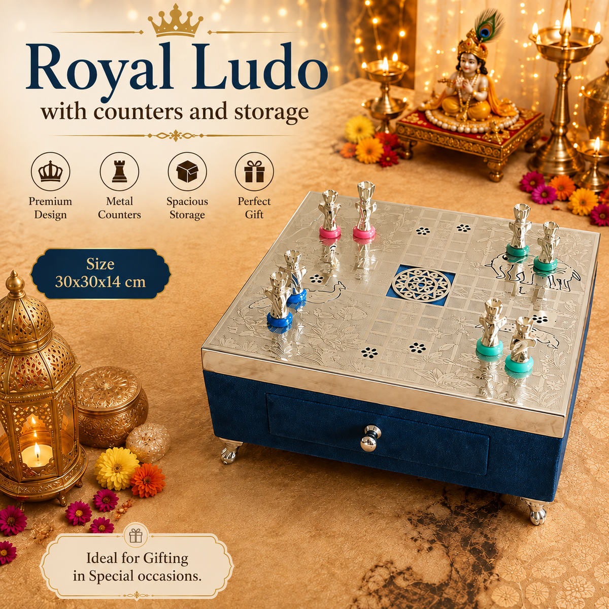 Royal Ludo with Drawer