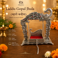Laddu Gopal Ji German Silver Jhula – Medium