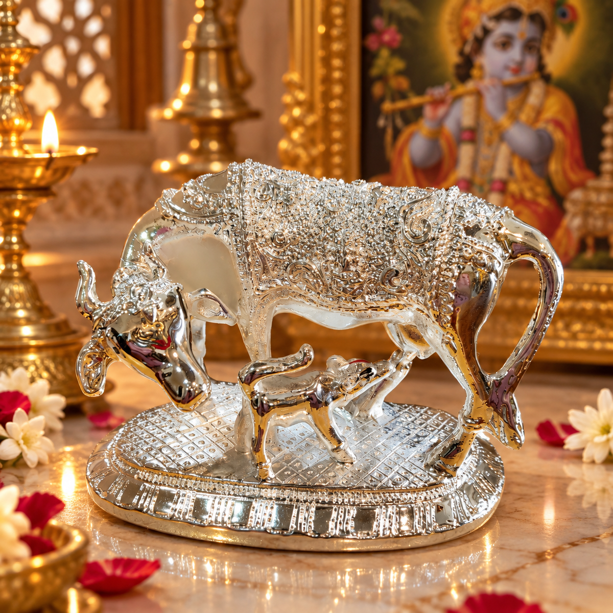 Kamdhenu German Silver Idol – Large