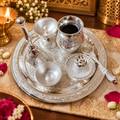 German Silver Puja Thali – 8 Inch
