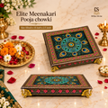 Square Wooden Pata with Meenakari Work