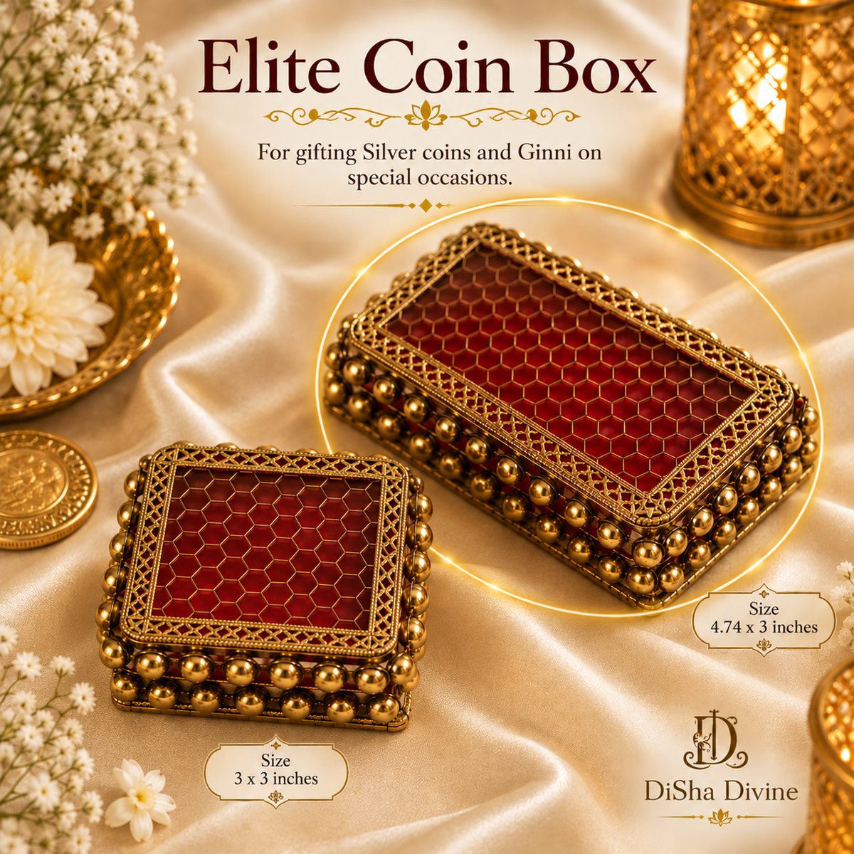 Rectangular Mesh Coin Box