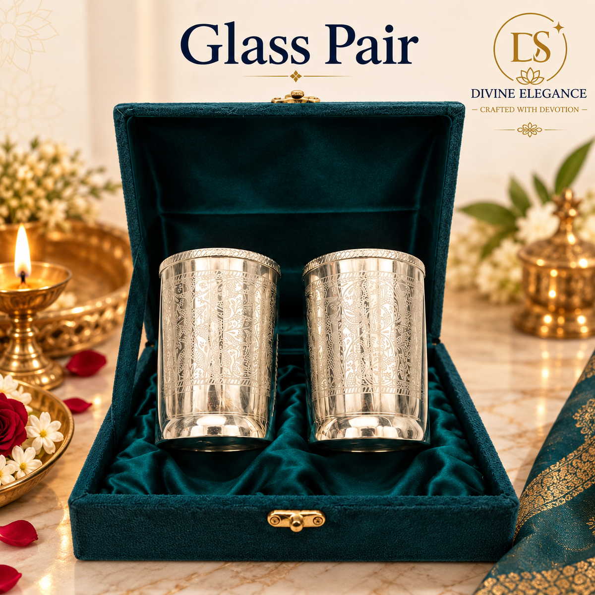 German Silver Glass Set