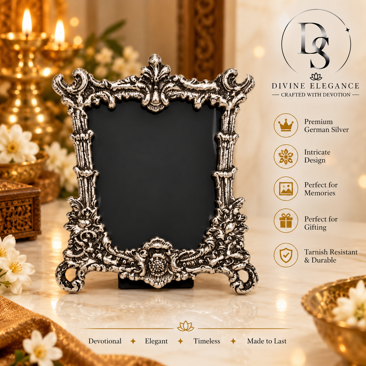 German Silver Photo Frame – Small