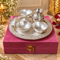 German Silver Puja Thali – 6 Inch