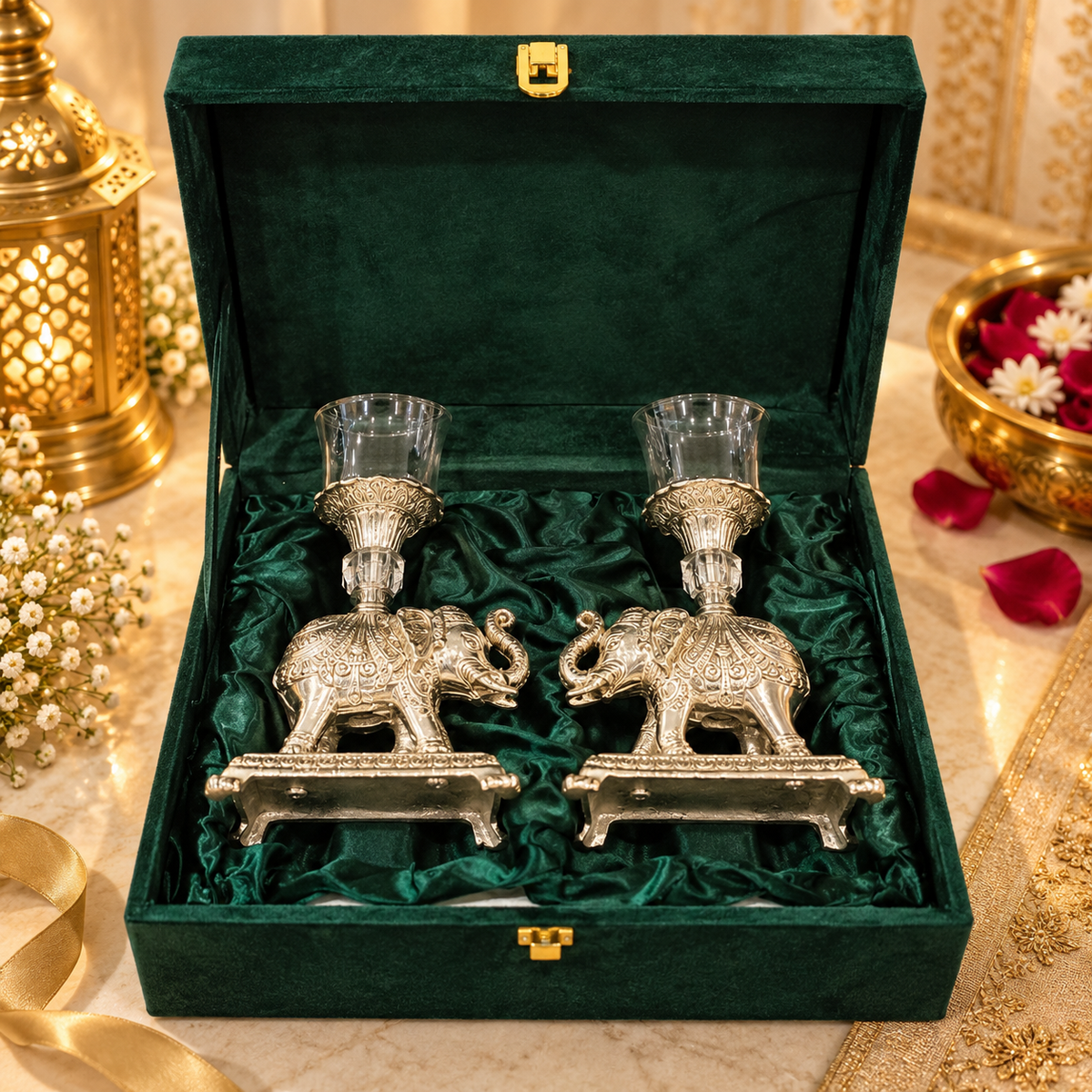 Elephant Tea Light Holders – Pair