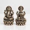 Lakshmi Ganesh German Silver Idol Pair – Small