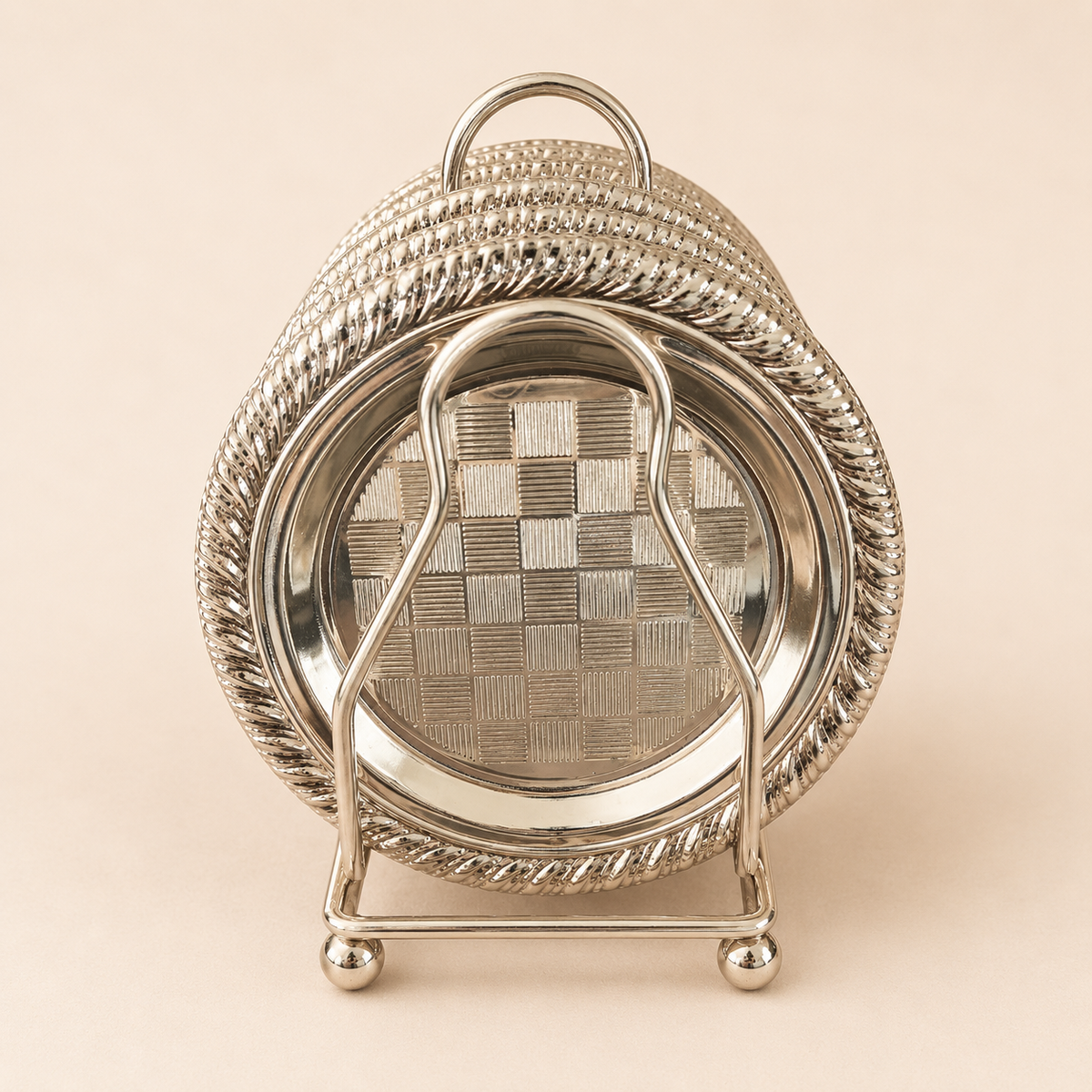 German Silver Tea Coaster Set