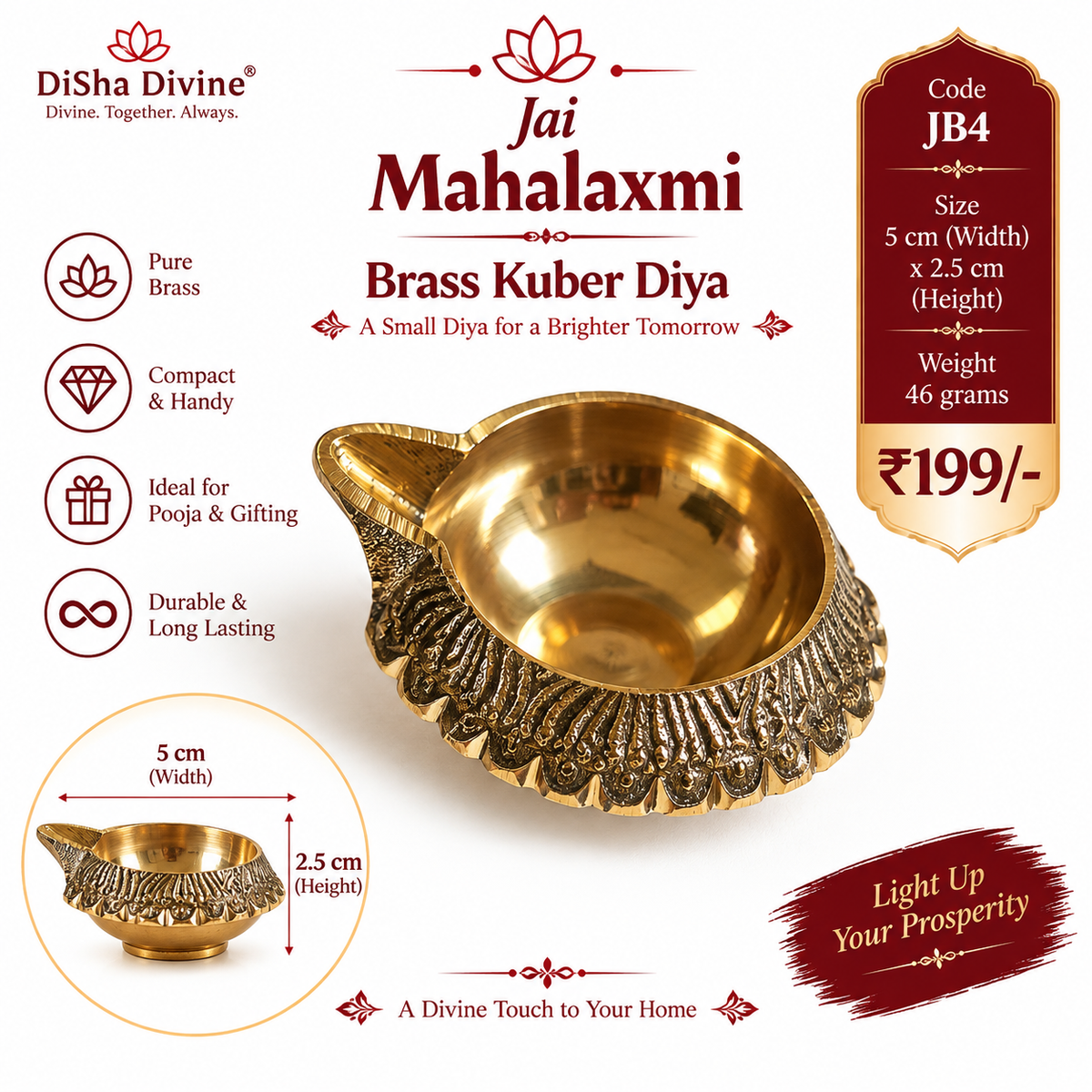 Brass Kuber Diya