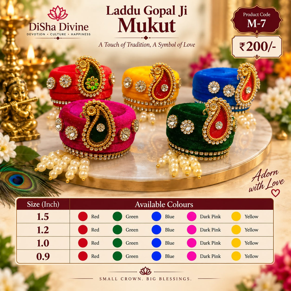Velvet Paisley Shringar Mukut