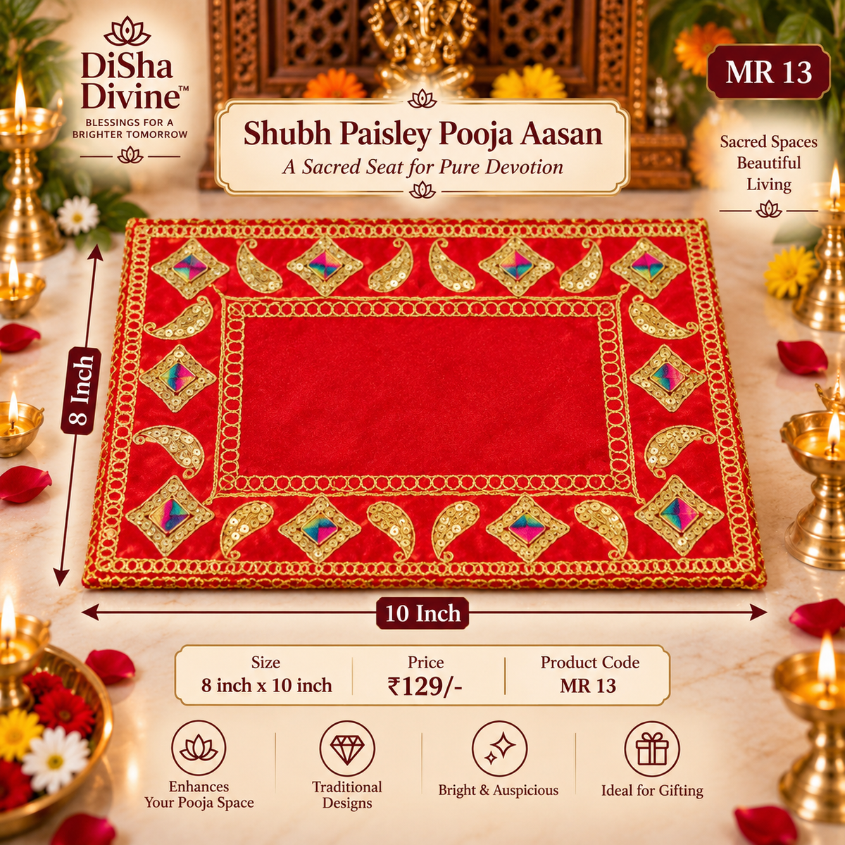Shubh Paisley Pooja Aasan