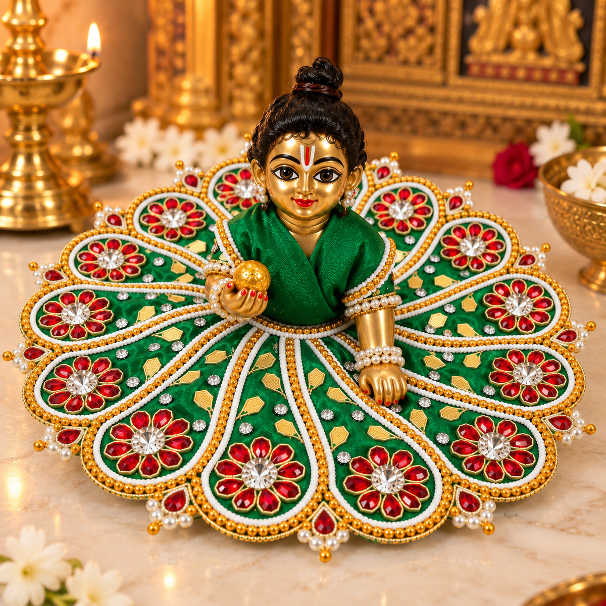 Rajashree green gota patti poshak