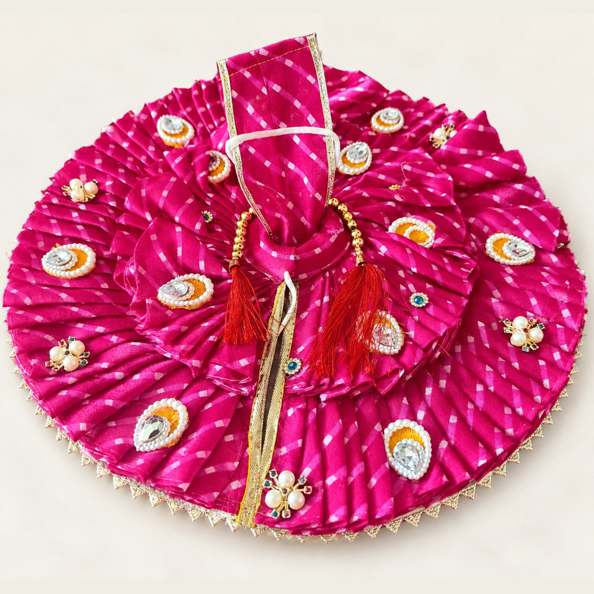Gulabi Leheriya Ratna Utsav Poshak