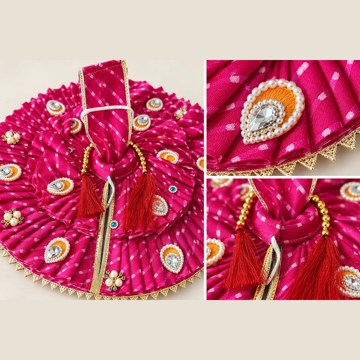 Gulabi Leheriya Ratna Utsav Poshak