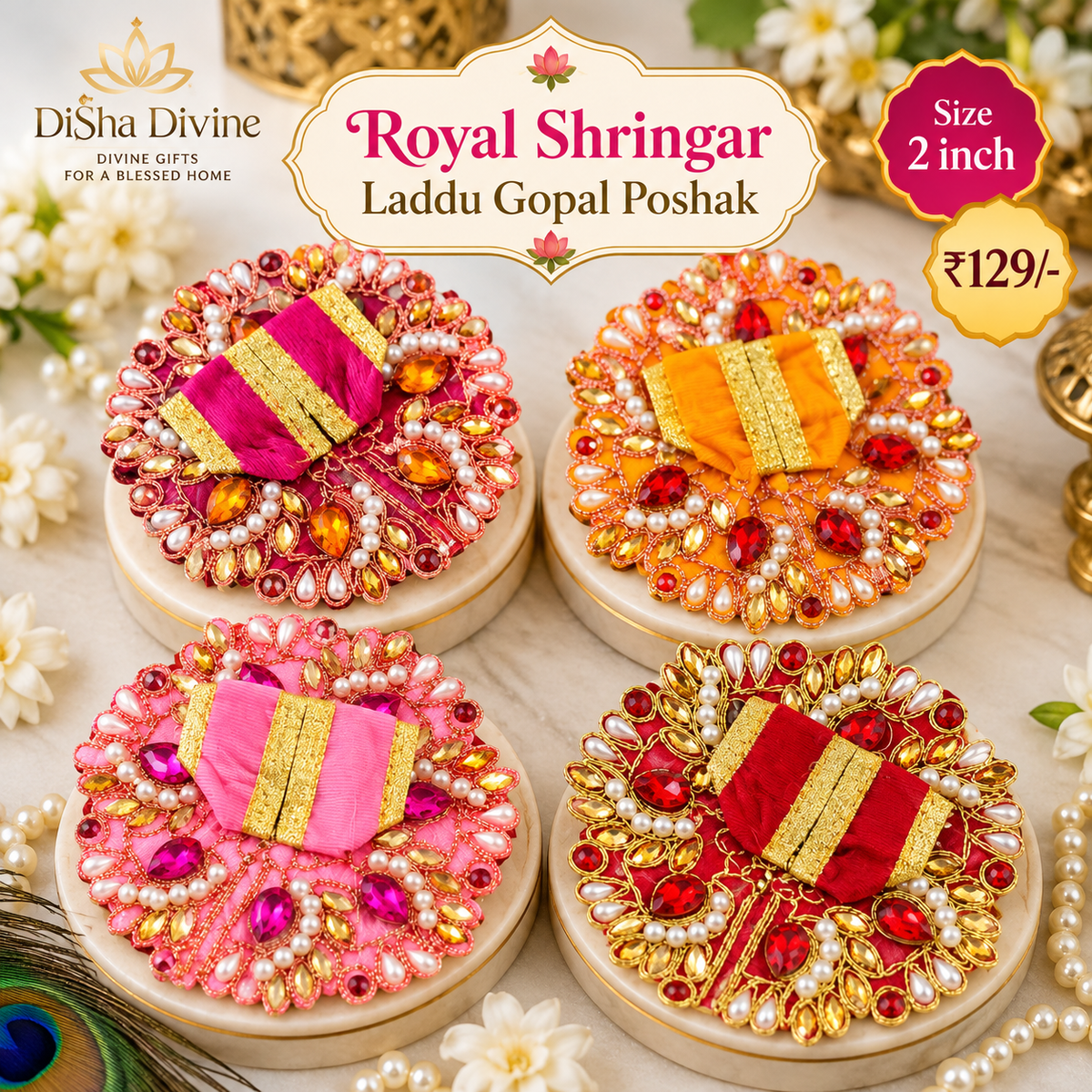 Royal Pushp Shringar Laddu Gopal Poshak – 2 inch