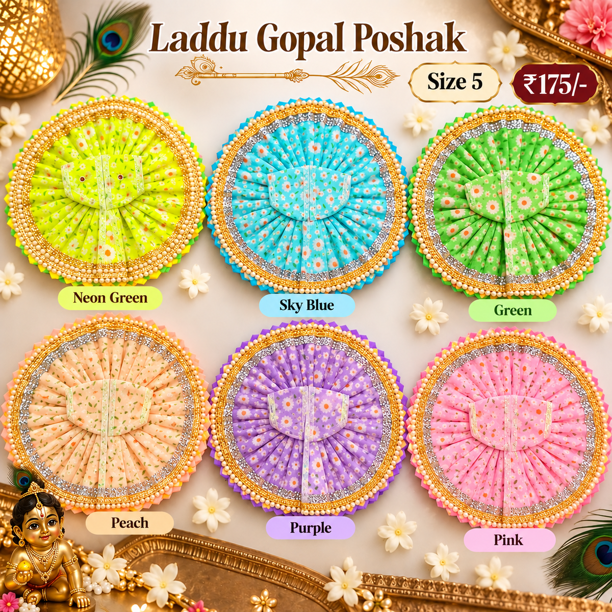 Elegant Laddu Gopal Poshak - Size 5