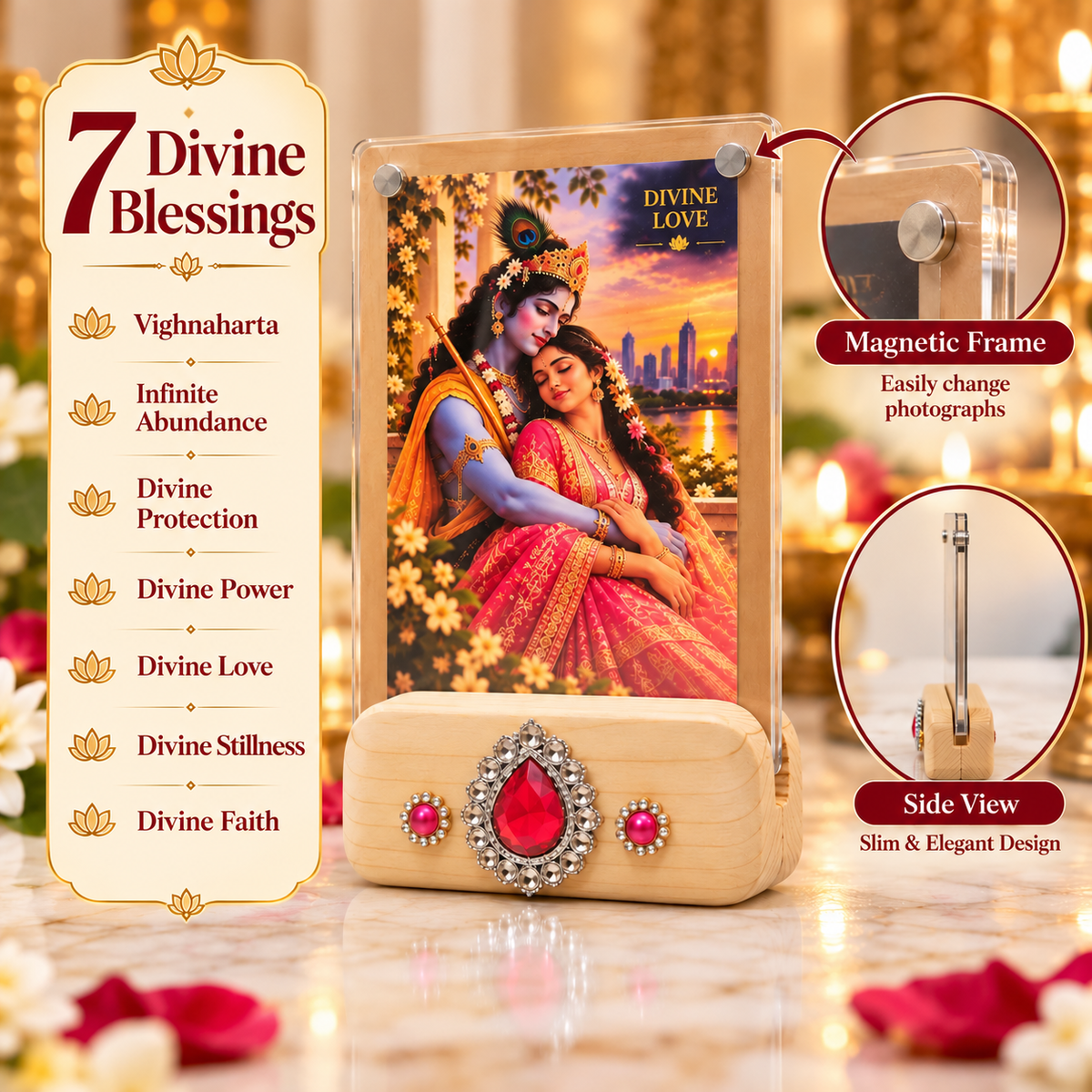 7 Divine Blessings – Interchangeable Tabletop Photo Display