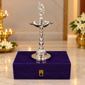 Shri Mayur Samai – Premium Silver Finish Pooja Diya
