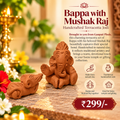 Bappa with Mushak Raj – Handcrafted Terracotta Jodi