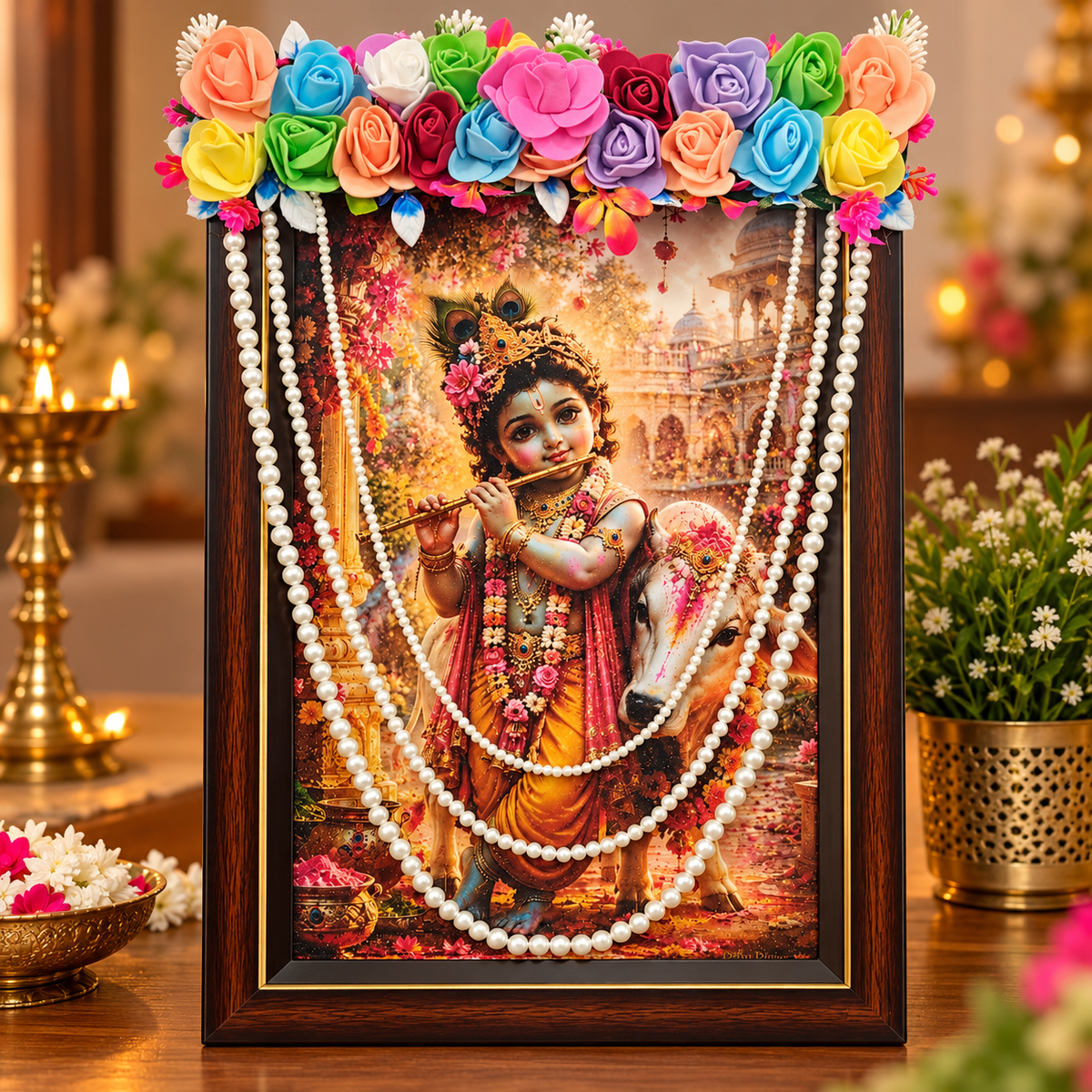 Pushp Moti Shringar – Premium Chitrapat Poshak (10×14 Inch)