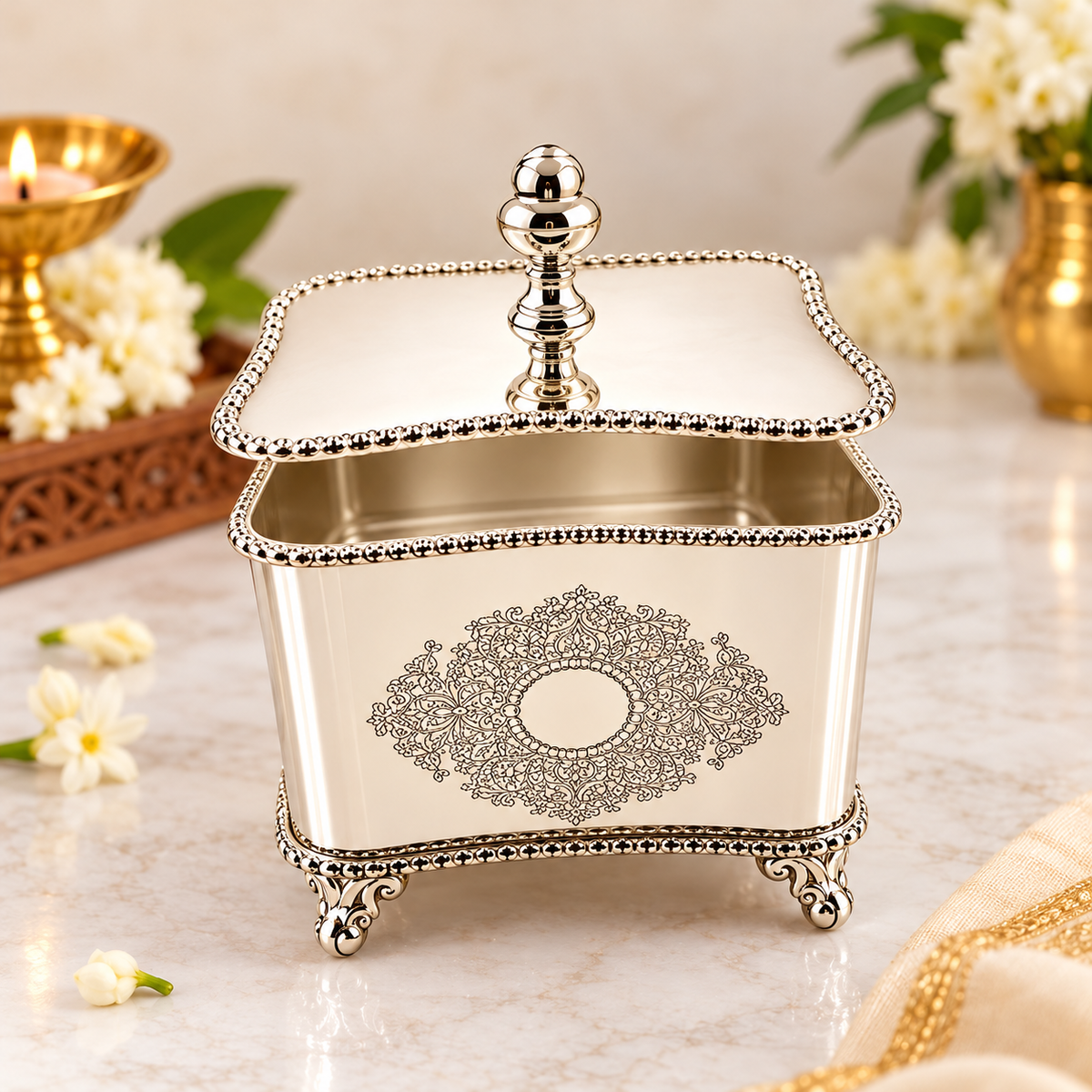 German Silver Decorative Keepsake Box