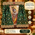 Elegant Emerald Green Chitrapat Poshak – Floral Lace Shringar