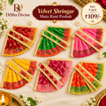 Velvet Shringar Mata Rani Poshak - 5 inch