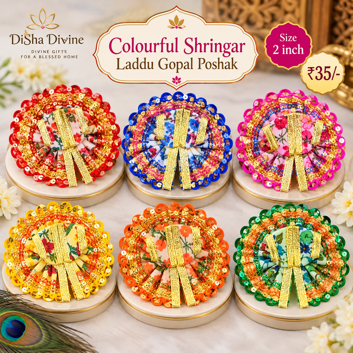 Rangoli Shringar Laddu Gopal Poshak – 2 inch