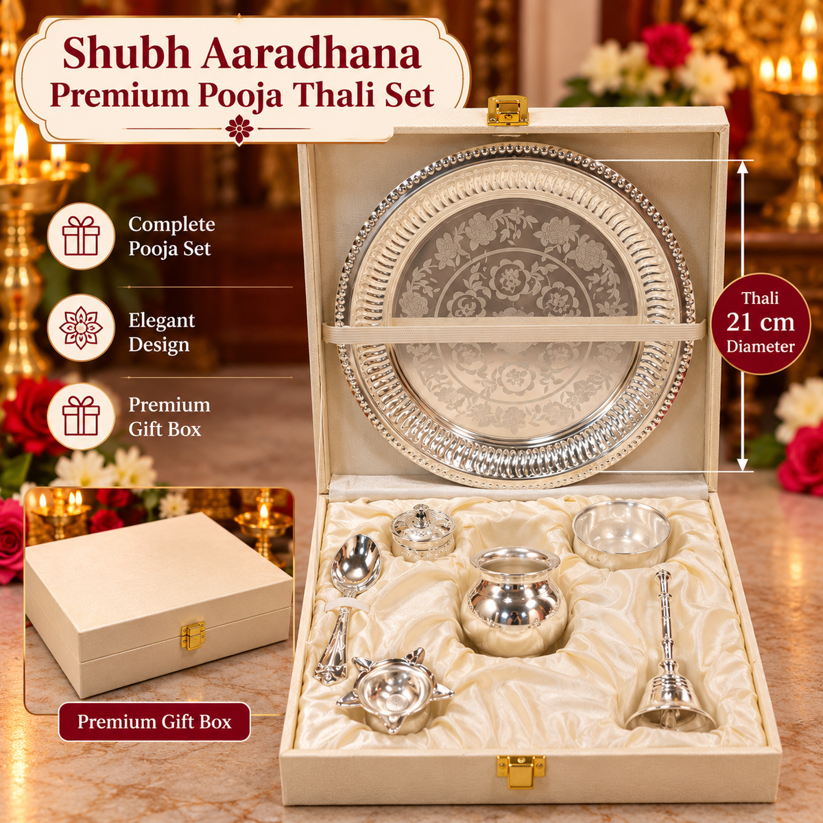 Shubh Aaradhana Premium Pooja Thali Set